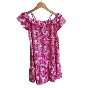 Old Navy Off-Shoulder Dress Girls L(10-12) Pink & White Floral